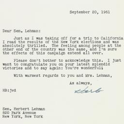 Letter: 1961 September 20