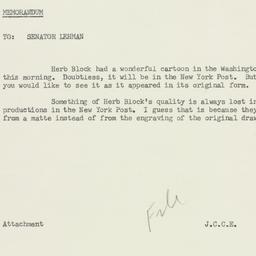 Memorandum: 1958 October 21
