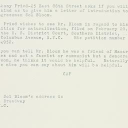 Memorandum: 1948 July 9