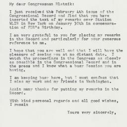 Letter: 1958 February 7