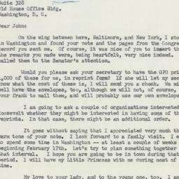 Letter: 1958 February 9