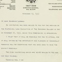 Letter: 1937 November 19