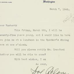 Letter: 1945 March 7