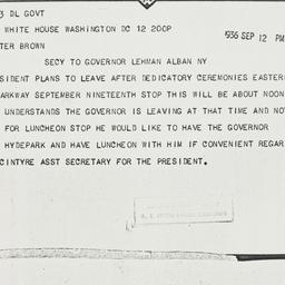 Telegram: 1936 September 12
