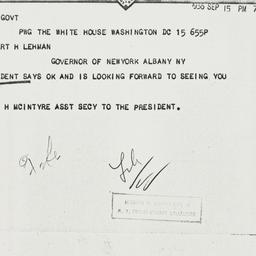 Telegram: 1936 September 15