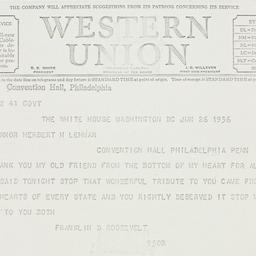 Telegram: 1936 June 26