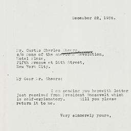 Letter: 1936 December 22
