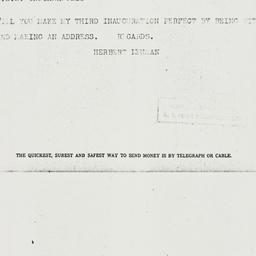 Telegram: 1936 December 3