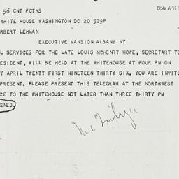 Telegram: 1936 April 20