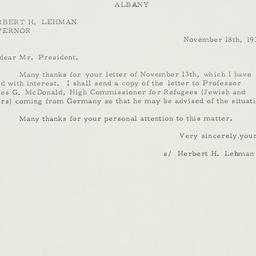 Letter: 1935 November 18