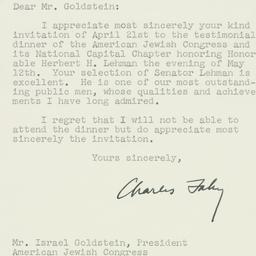 Letter: 1955 May 3
