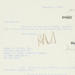 Letter: 1938 November 2