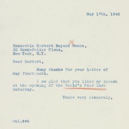 Letter: 1940 May 17