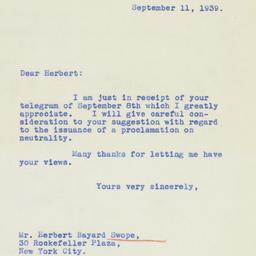 Letter: 1939 September 11