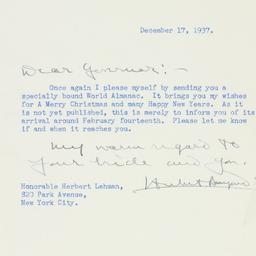 Letter: 1937 December 17