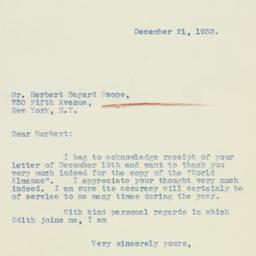 Letter: 1933 December 21