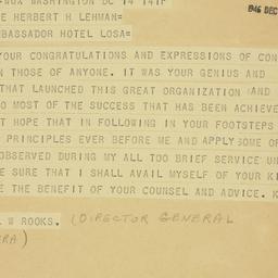 Telegram: 1946 December 14