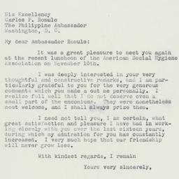 Letter: 1958 November 13