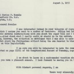 Letter: 1955 August 3