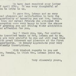 Letter: 1954 April 30