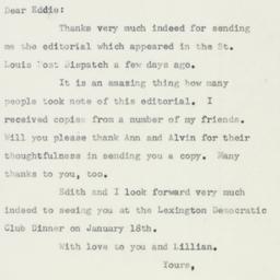 Letter: 1957 January 14