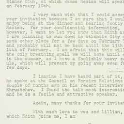 Letter: 1958 January 24