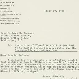 Letter: 1950 July 17