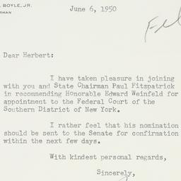 Letter: 1950 June 6