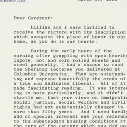 Letter: 1958 April 30