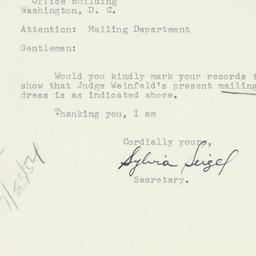Letter: 1954 July 16