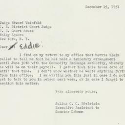 Letter: 1951 December 15