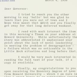 Letter: 1958 March 4