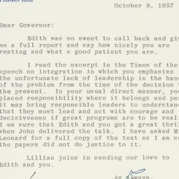 Letter: 1957 October 8