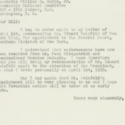 Letter: 1950 June 1