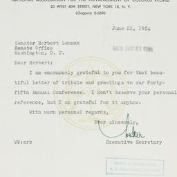 Letter: 1954 June 22