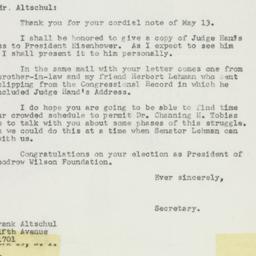 Letter: 1953 May 20