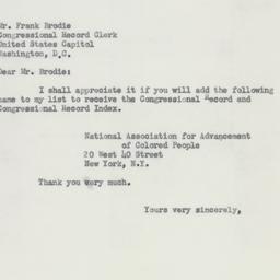 Letter: 1953 May 12