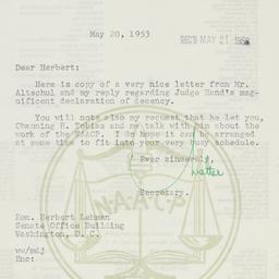 Letter: 1953 May 20