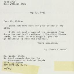 Letter: 1953 May 13