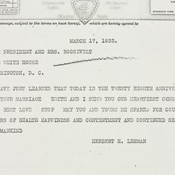 Telegram: 1933 March 17