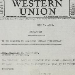 Telegram: 1931 May 7