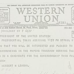Telegram: 1934 August 7