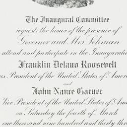 Invitation: 1933 March 4