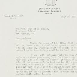 Letter: 1931 July 30