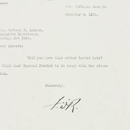 Letter: 1929 December 4