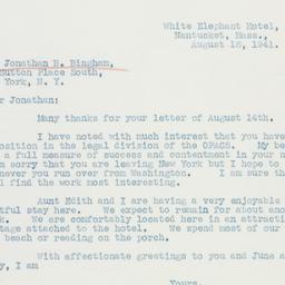 Letter: 1951 August 18