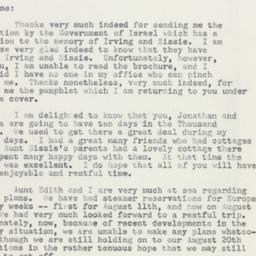 Letter: 1954 August 9