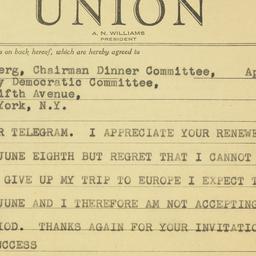Telegram: 1948 April 11