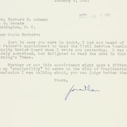 Letter: 1951 January 4