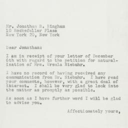 Letter: 1954 December 10